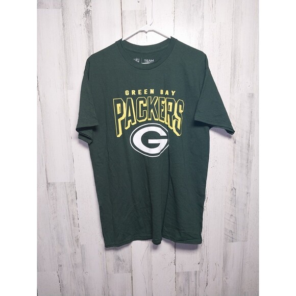 NFL Team Apparel Green Bay Packers Mens Graphic Sports T Shirt Short Sleeve L - Picture 1 of 4